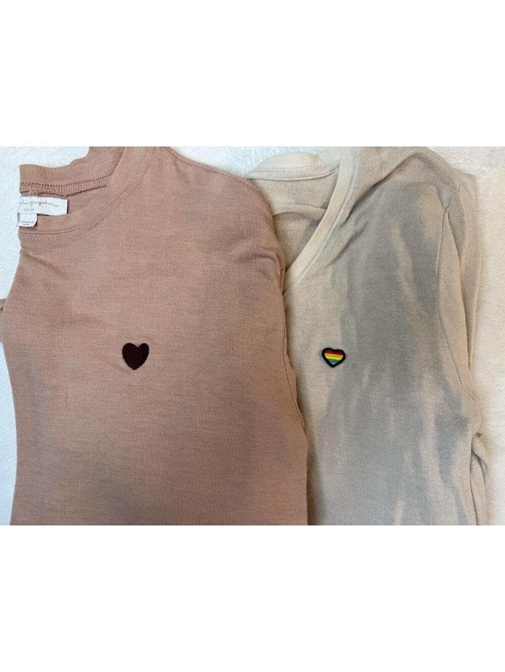 Spiritual Gangster LOT Of 2 Medium/Small Mauve/Tan ‘Good Vibes’ ‘Give Love’